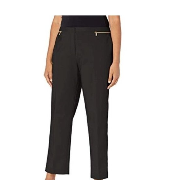 Calvin Klein Black Zip Pocket Stretch Tapered Leg Ankle Pants Womens Plus 24W - Picture 11 of 11